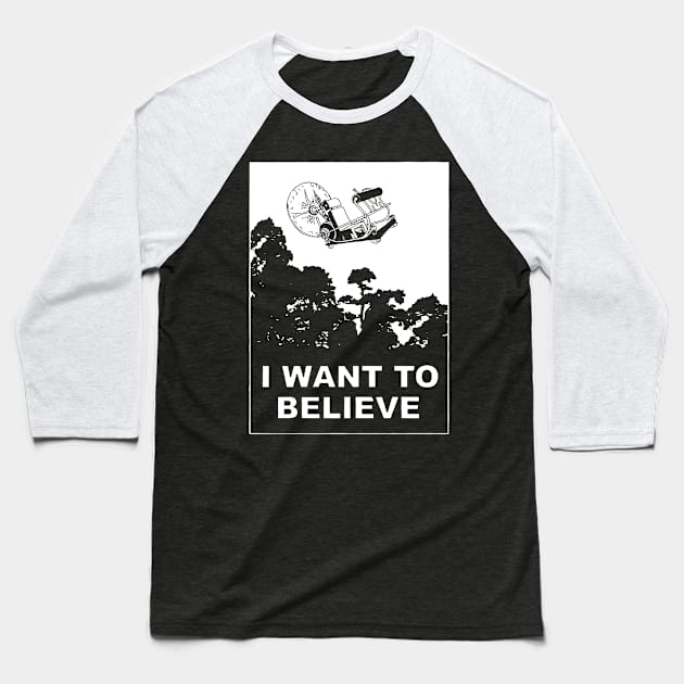 I Want to Believe in Time Machine Baseball T-Shirt by Titius